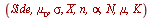 Side, mu[0], sigma, conjugate(X), n, alpha, N, mu, K